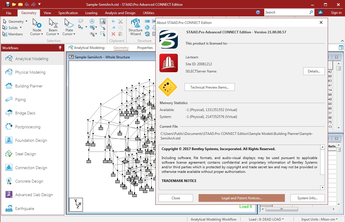 STAAD.Pro CONNECT Edition version 21.00