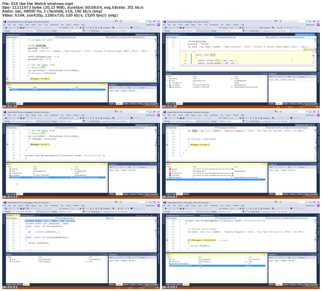 Lynda - Visual Studio Essential Training: 06 Debug and Troubleshoot Code (updated Aug 25, 2017)