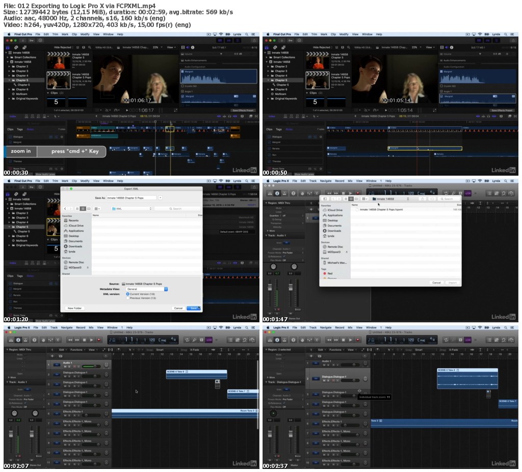 Lynda - Final Cut Pro X & Logic Pro X: 1 Audio Post Workflow