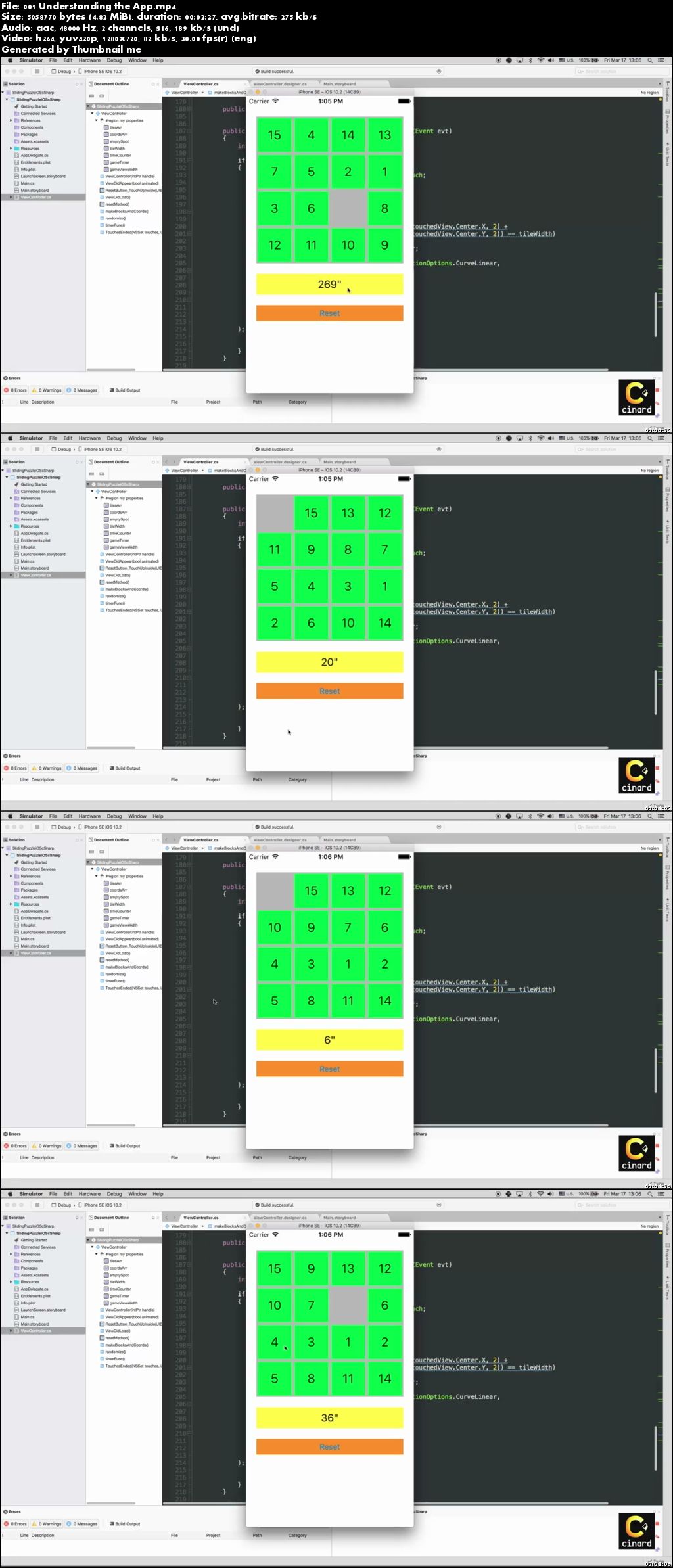 Xamarin iOS Sliding Puzzle C#