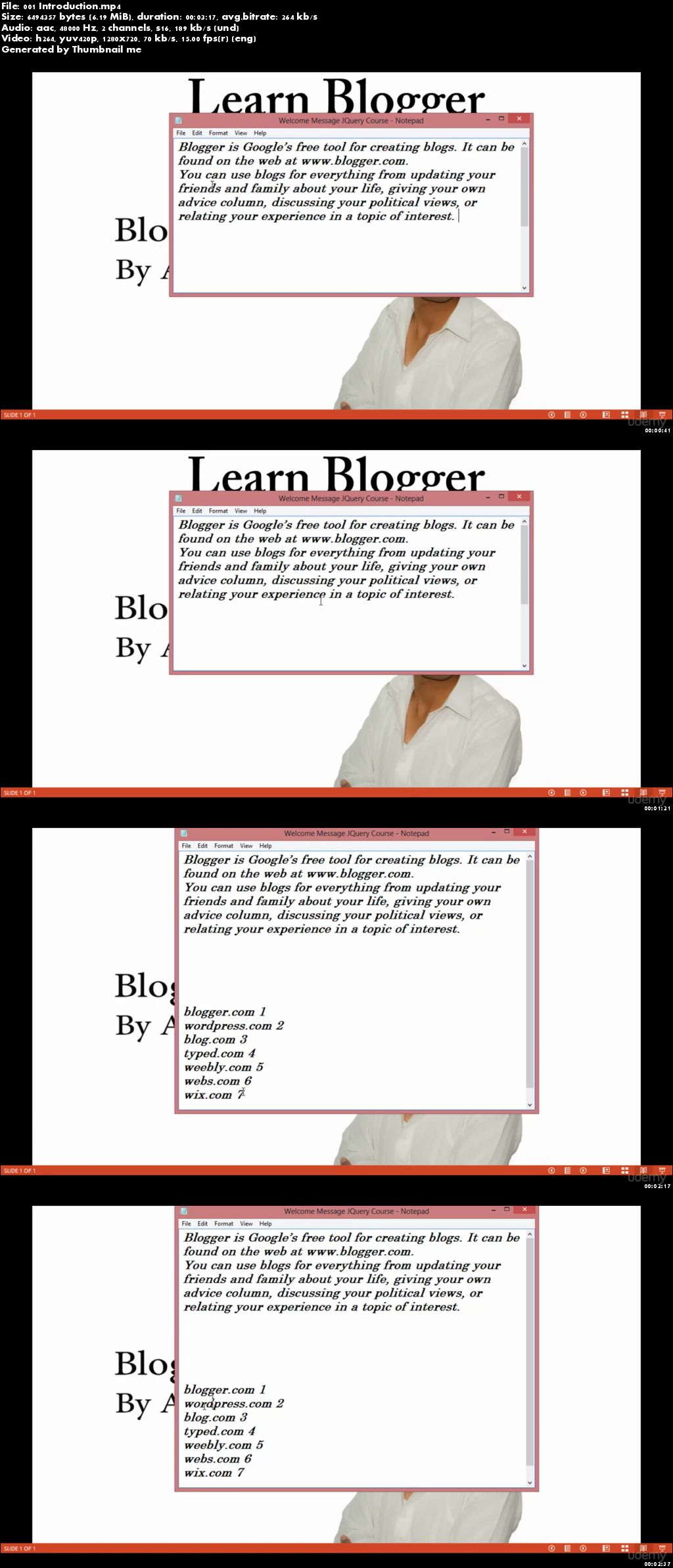 Google Blogger Course