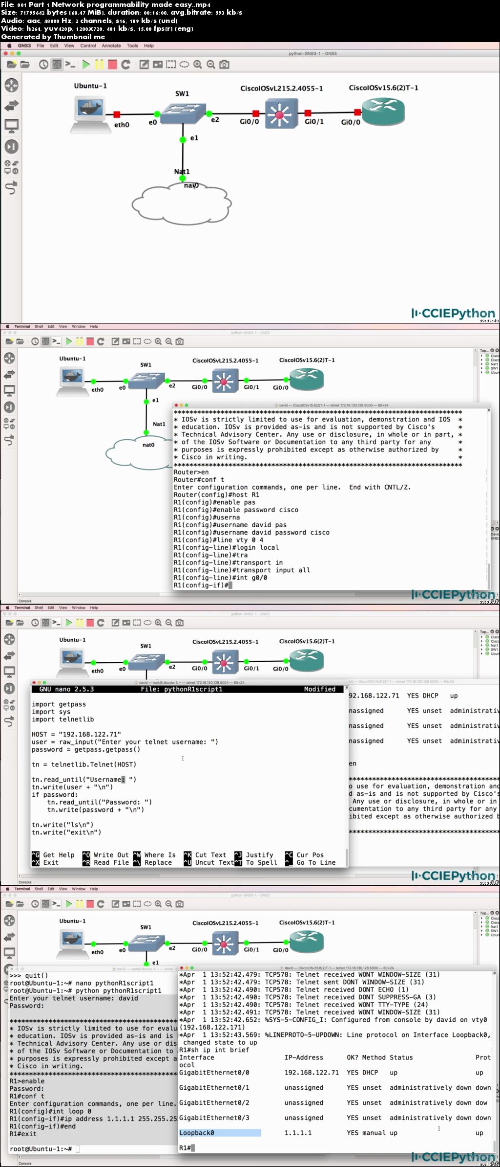 Python Programming for Network Engineers Cisco, Netmiko ++