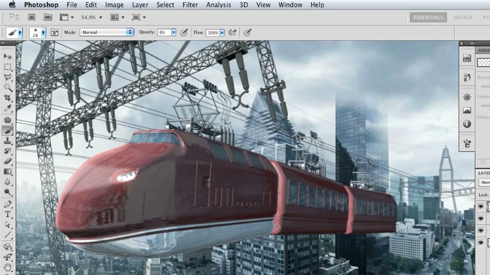 Digital Painting in Photoshop: Skytrain