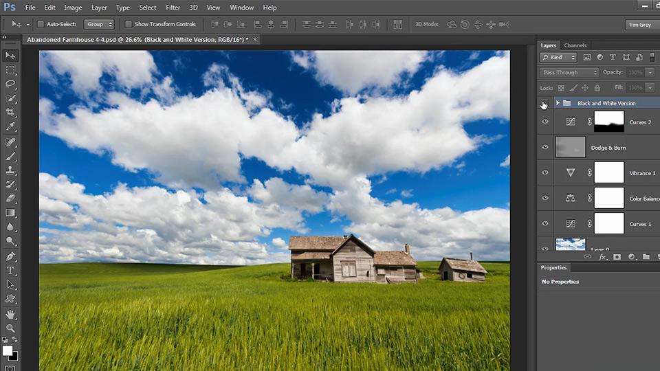 Enhancing a Photograph in Photoshop: Abandoned Farmhouse