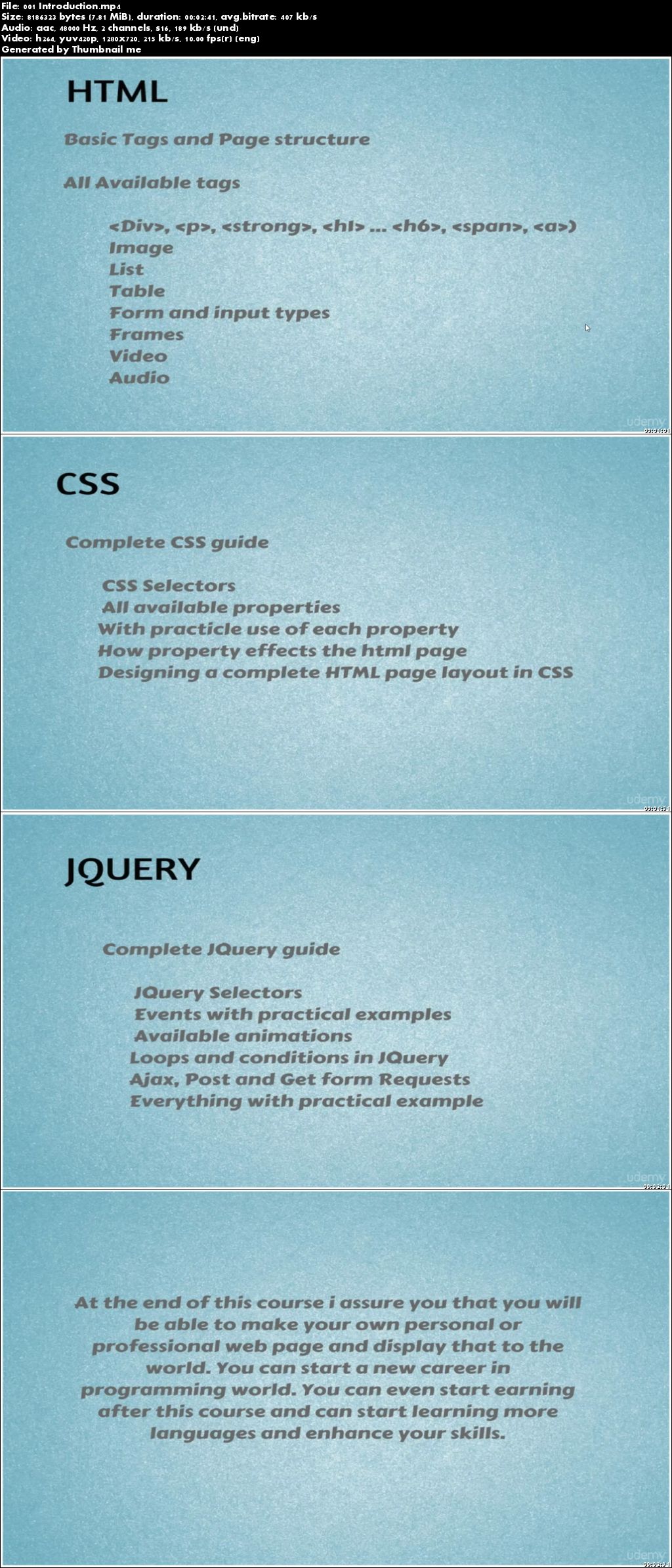 All in one HTML CSS and JQuery