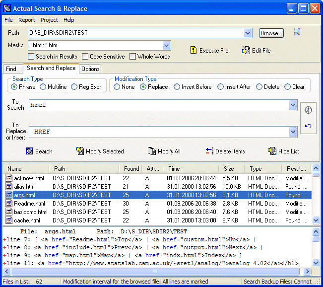 DivlocSoft Actual Search And Replace 2.9.3