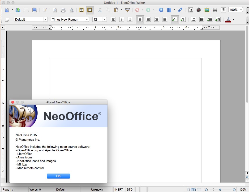 NeoOffice 2015 Multilangual Mac OS X