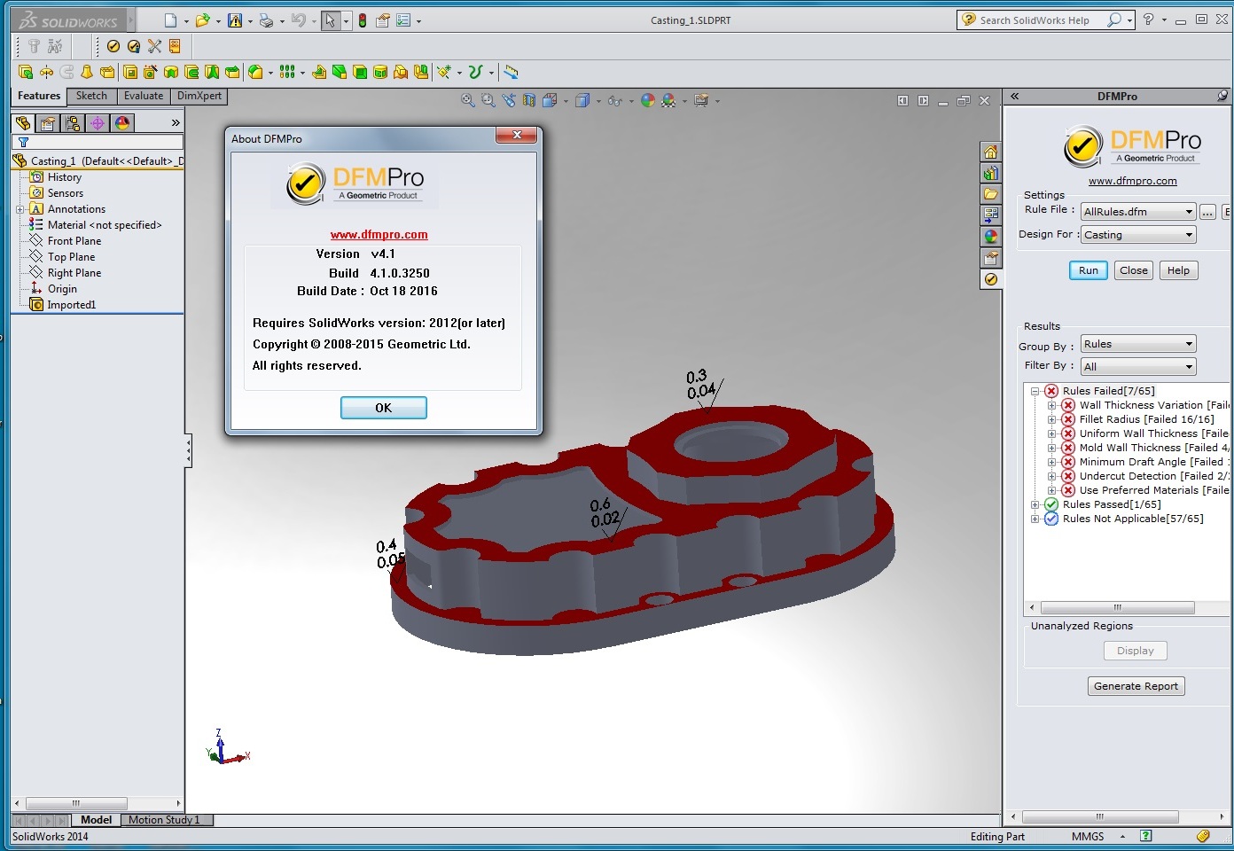 Geometric DFMPro 4.1 for SolidWorks