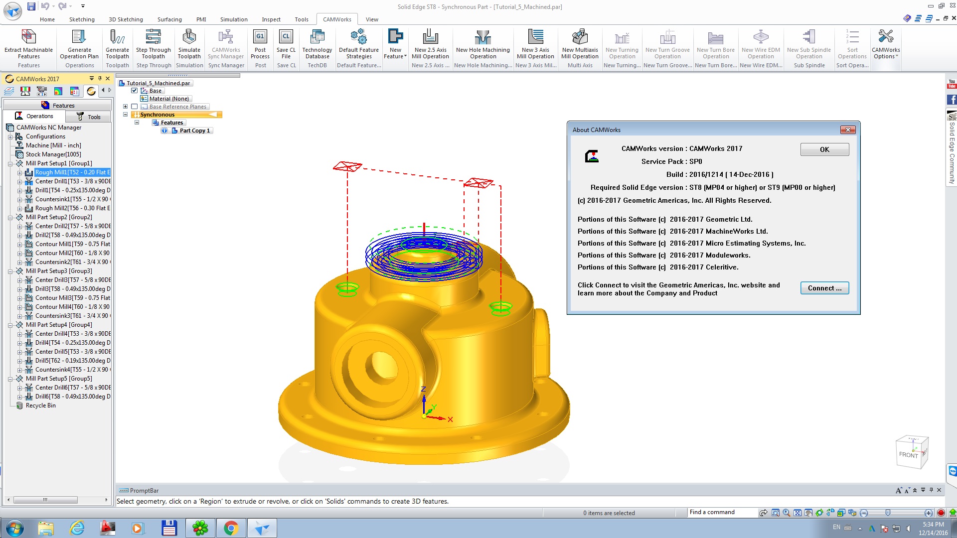 CAMWorks 2017 SP0 for Solid Edge