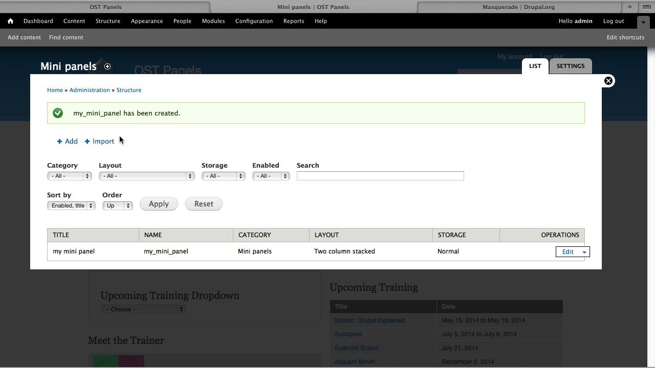 OSTraining - How to Use the Panels Module in Drupal