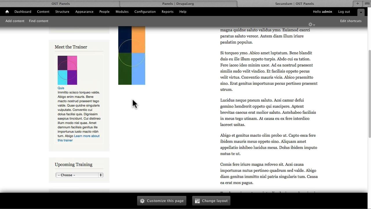 OSTraining - How to Use the Panels Module in Drupal