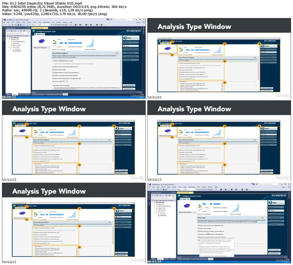 Lynda - Windows Performance Tools: Memory Leak Analysis with Intel Inspector