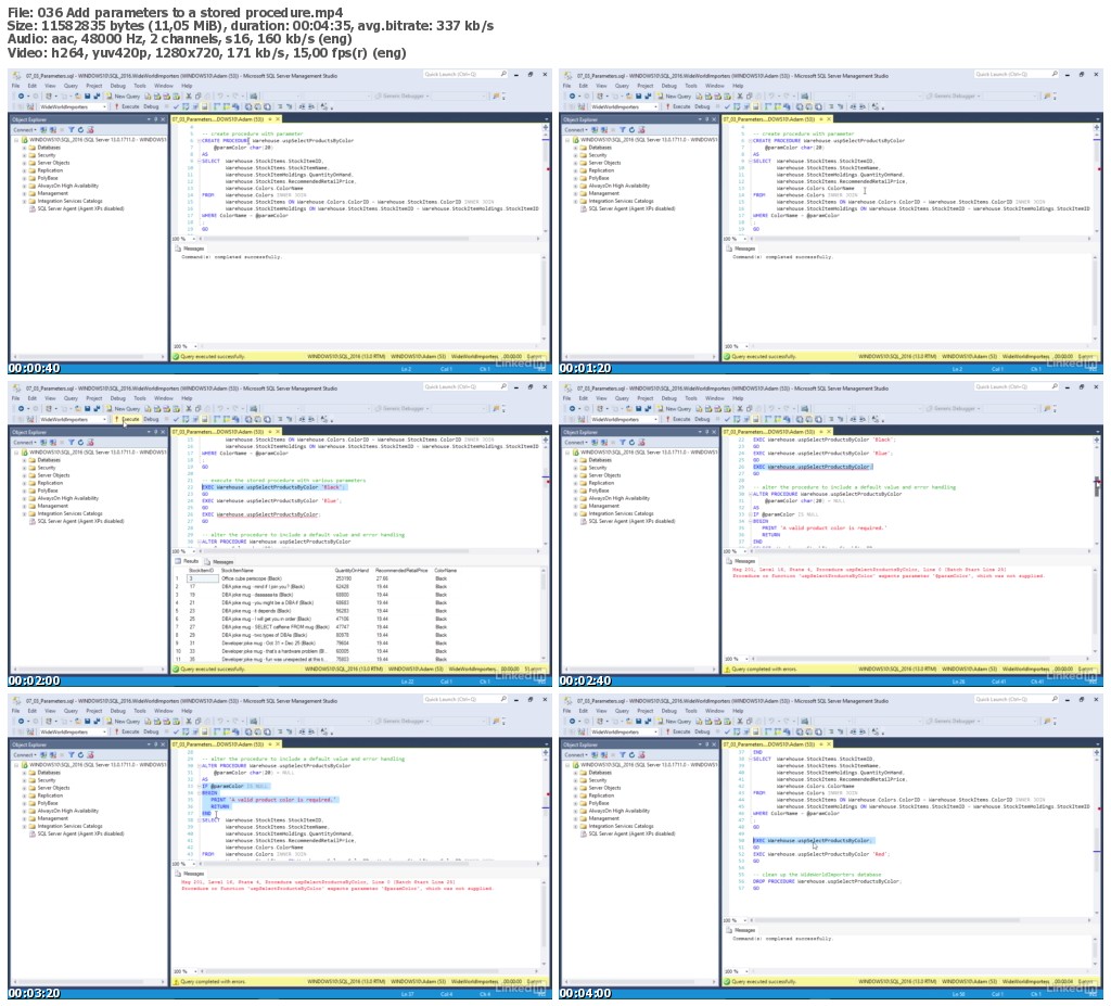 Lynda - Developing Microsoft SQL Server 2016 Databases