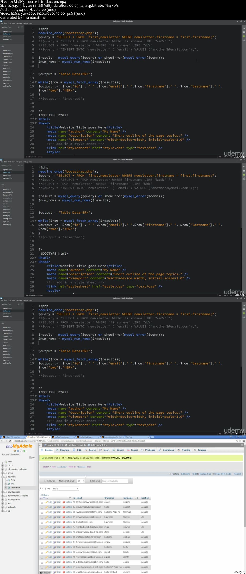 MySQL PHP Database Essentials add a Database to your Site