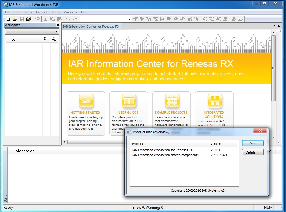 IAR Embedded Workbench for RX version 2.90.1