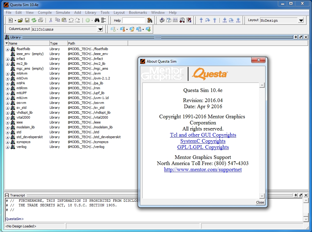 Mentor Graphics QuestaSim SE 10.4e