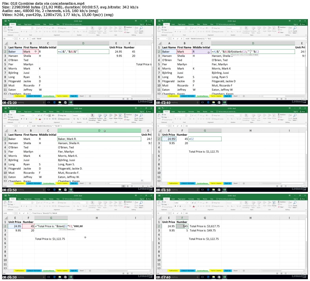 Lynda - Excel 2016: Cleaning Up Your Data