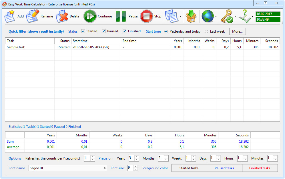 Easy Work Time Calculator 5.0 Build 051