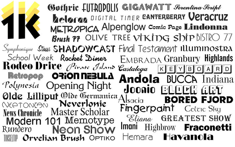 1000 OpenType Fonts - Commercial Use Fonts 4.0 Mac OS X