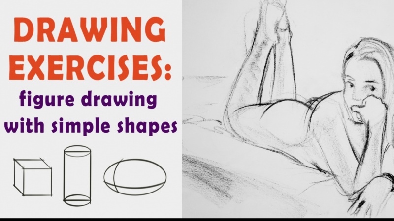 Drawing exercises: figure drawing with simple shapes