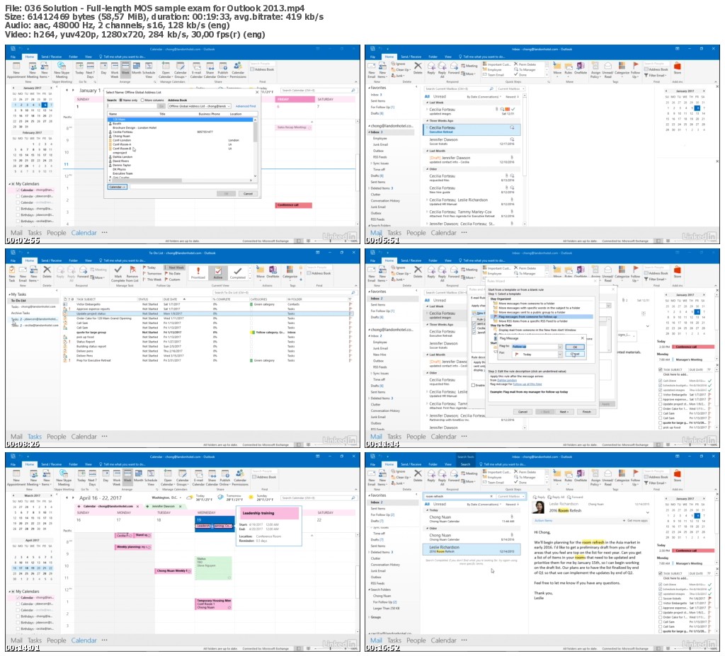 Lynda - Cert Prep: Outlook 2016 Microsoft Office Specialist (77-731)