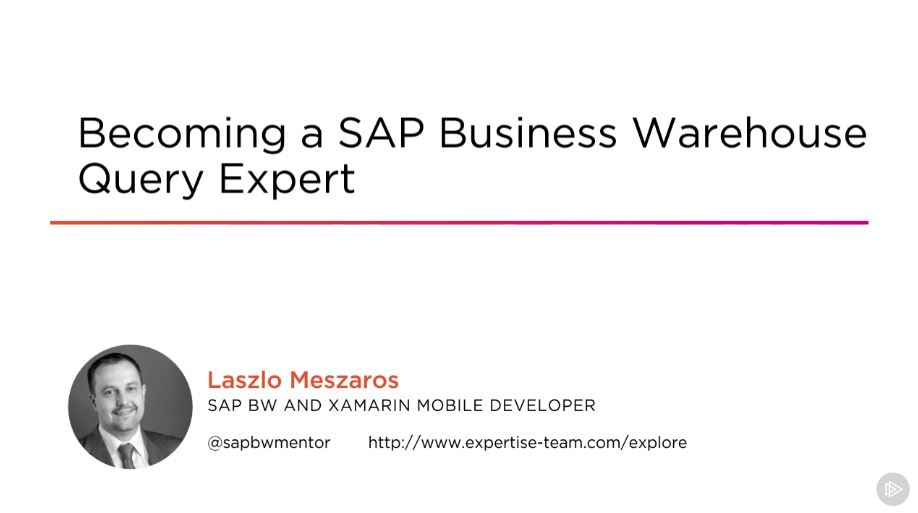 Becoming a SAP Business Warehouse Query Expert (2017)