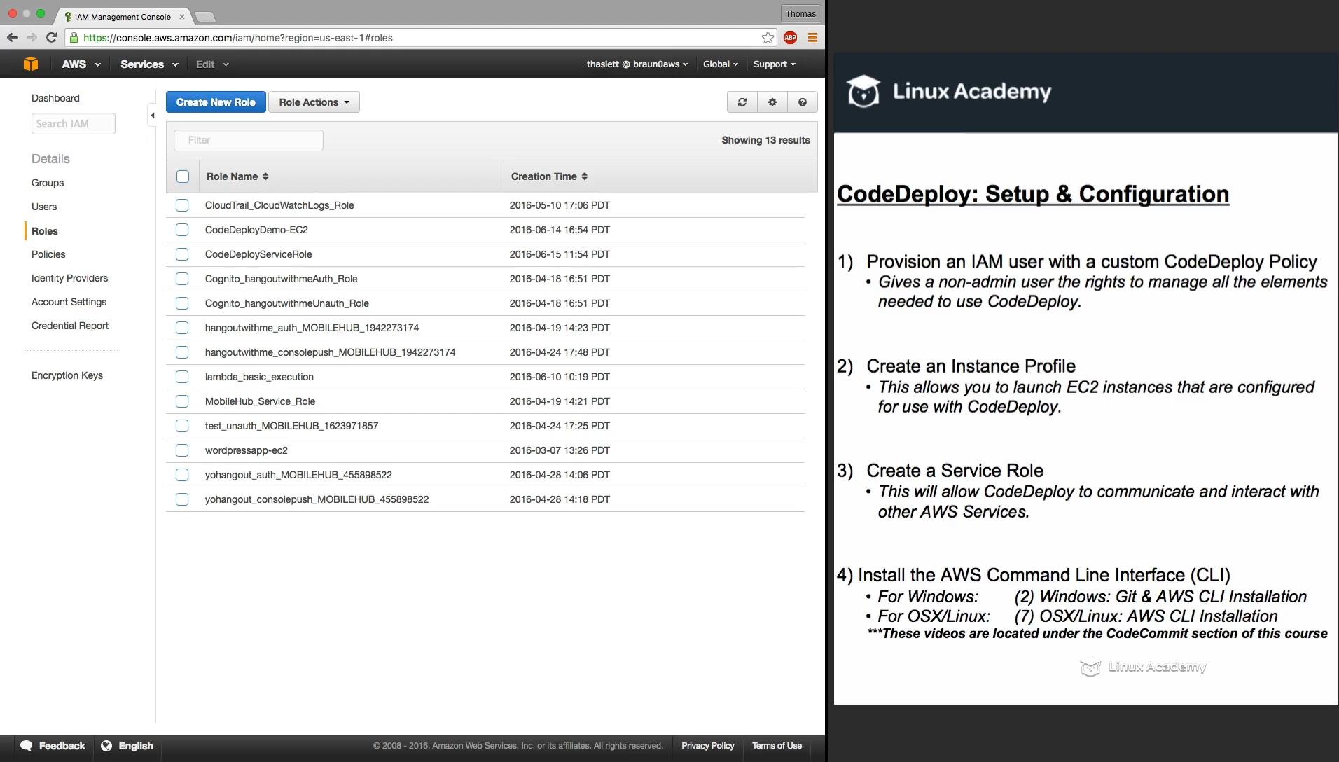 Linux Academy - Manage & Deploy Code with AWS Developer Tools