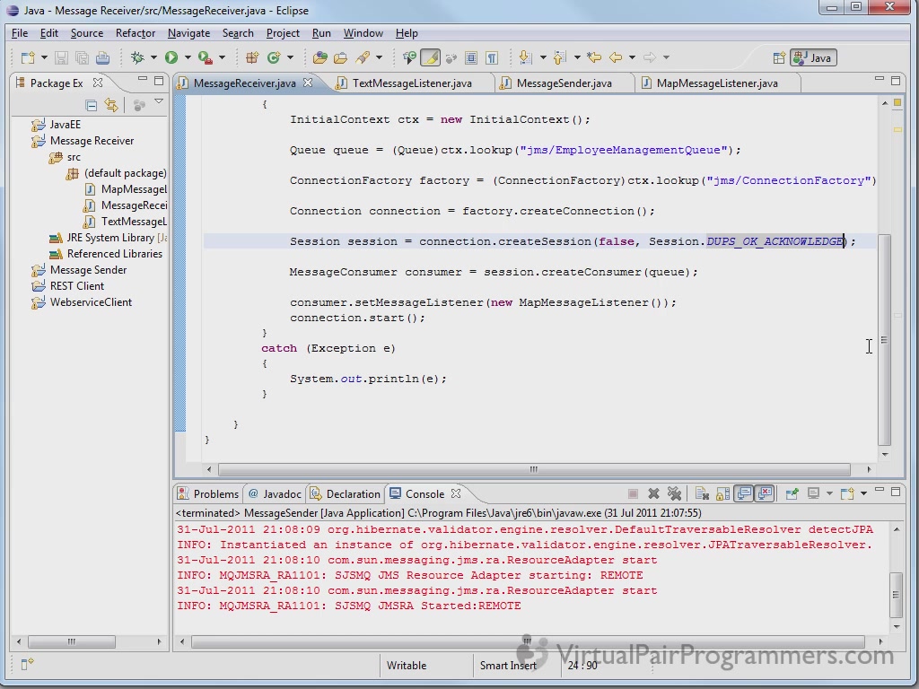 Virtual Pair Programmers - JavaEE Messaging with JMS and MDB