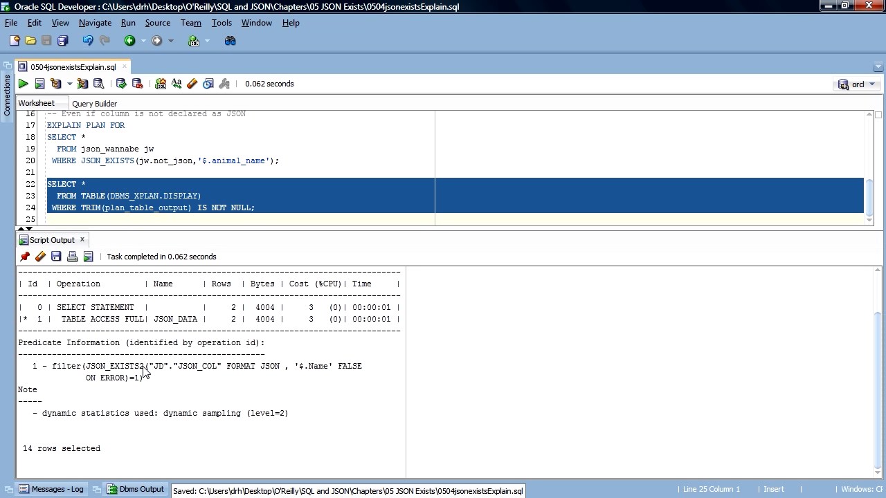 Oracle SQL and JSON