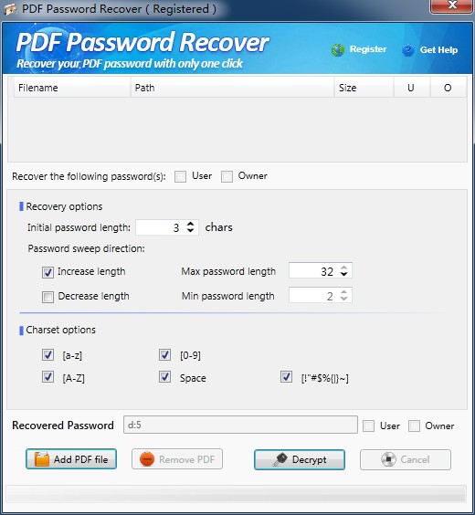 Wonderfulshare PDF Password Recover 2.0.1