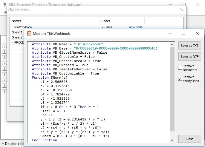 VBA Recovery Toolkit 6.1