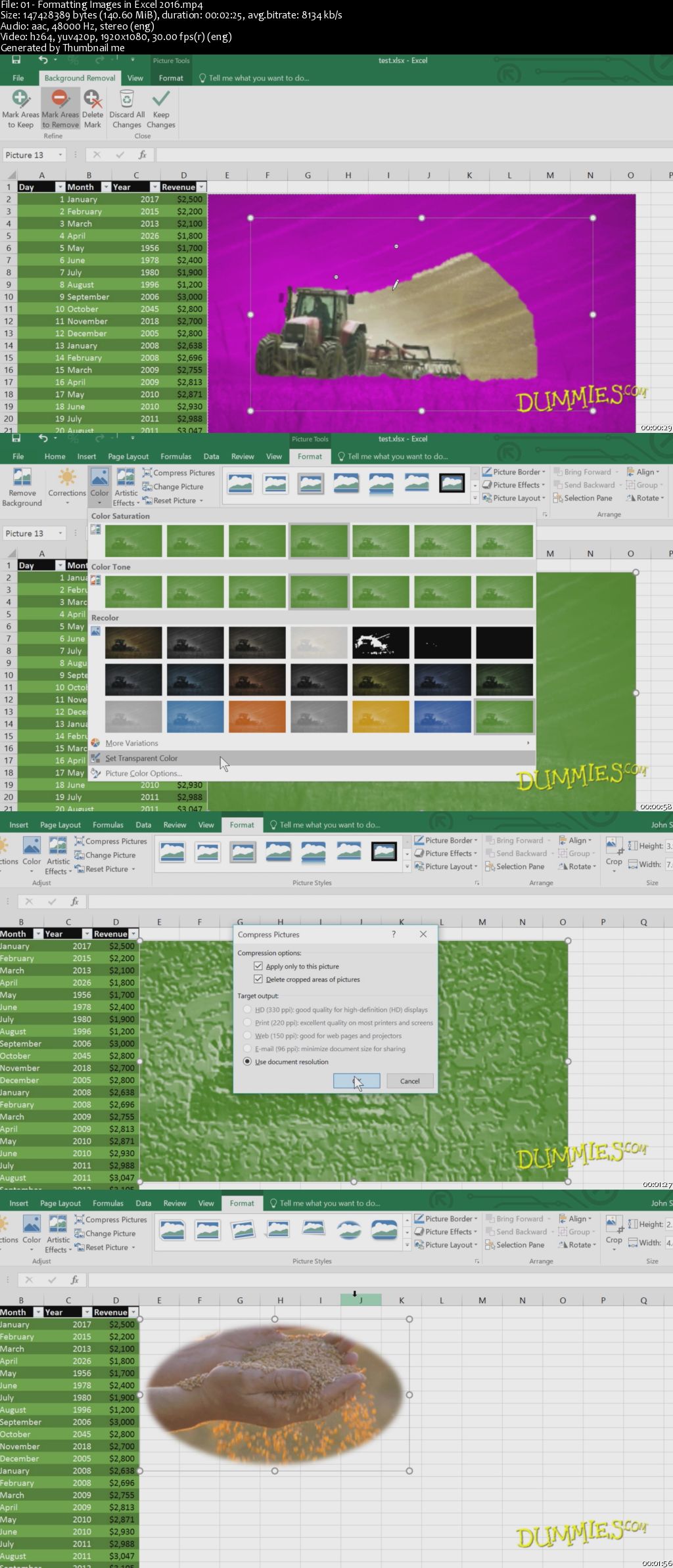 Excel 2016 For Dummies Enhancing & Sharing Data Course