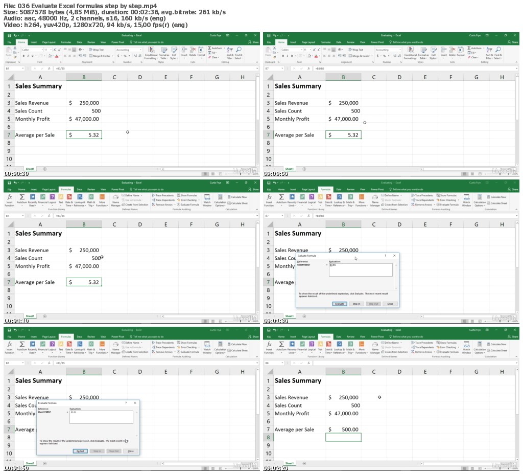 Lynda - Excel 2016: Introduction to Formulas and Functions