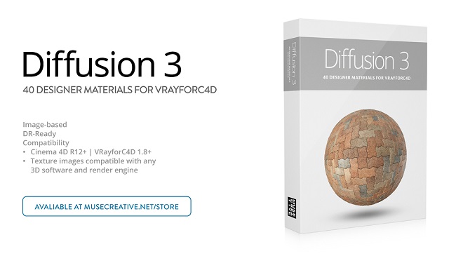 MuseCreative – Diffusion 03 – Designer Shaders for VrayforC4D