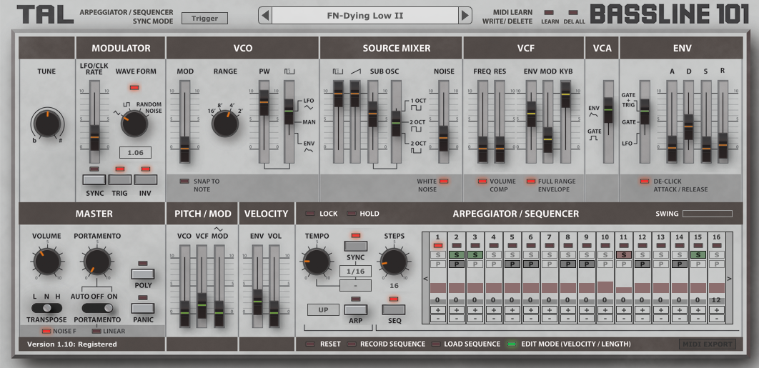 Togu Audio Line BassLine-101 v1.70 (Win/Mac)