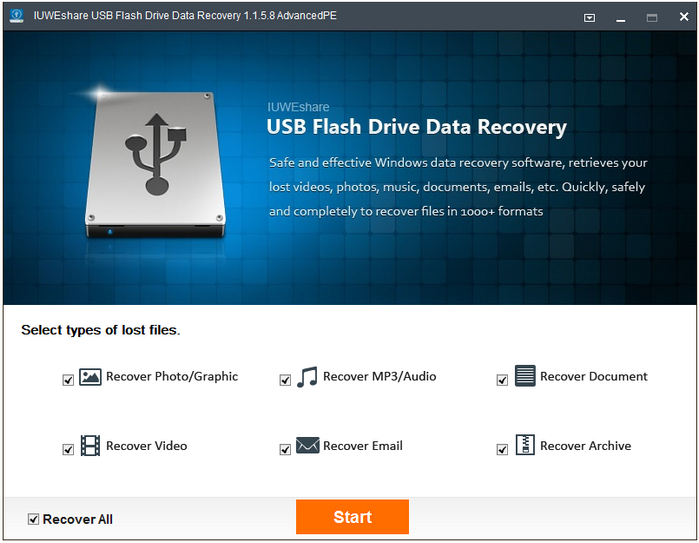 IUWEshare USB Flash Drive Data Recovery 1.1.5.8 Unlimited / AdvancedPE