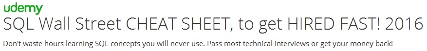 SQL Wall Street CHEAT SHEET, to get HIRED FAST! 2016