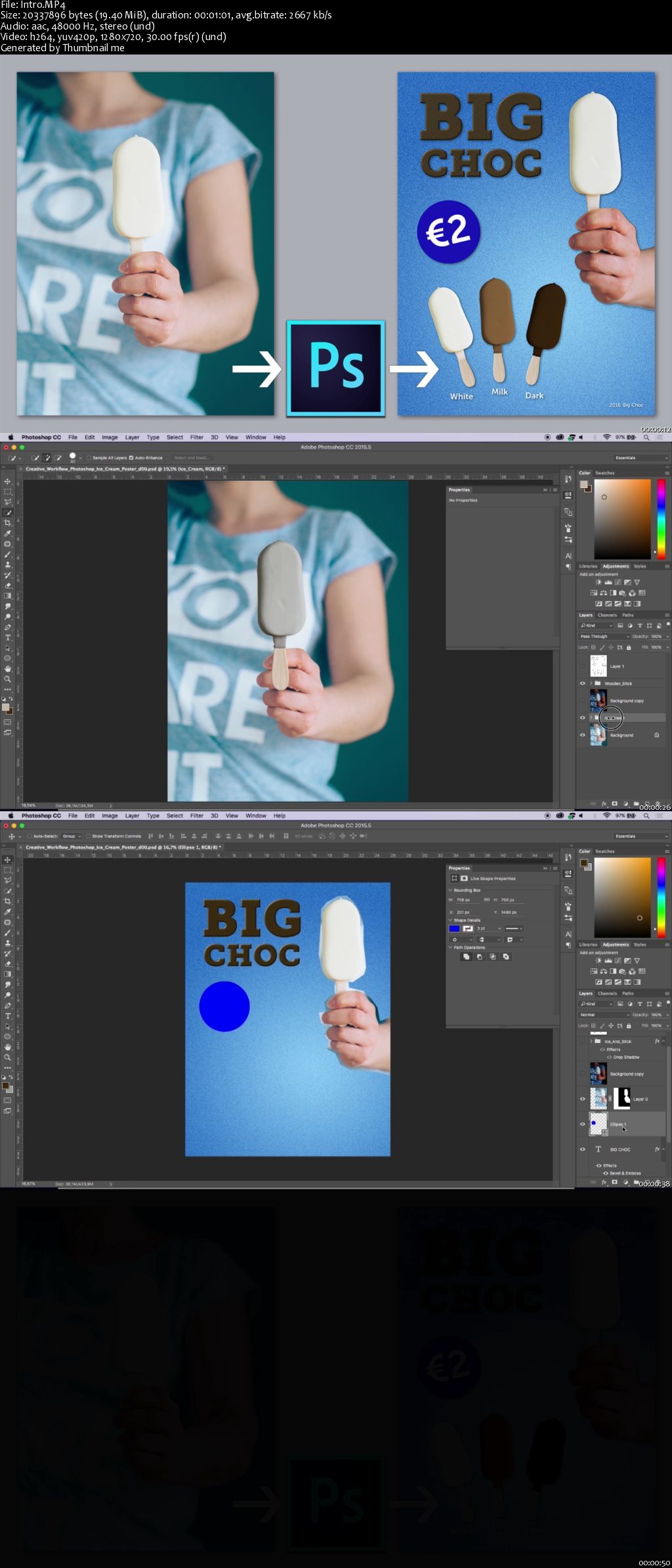 Creative Workflow in Adobe Photoshop - Quickly Design an Ice Cream Poster