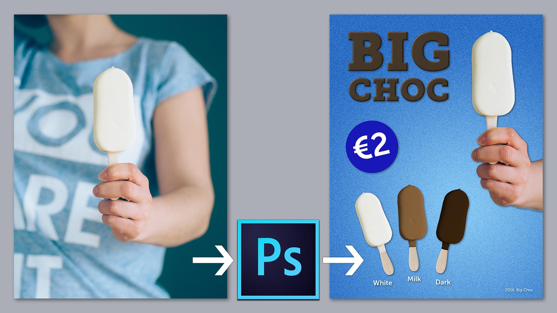 Creative Workflow in Adobe Photoshop - Quickly Design an Ice Cream Poster