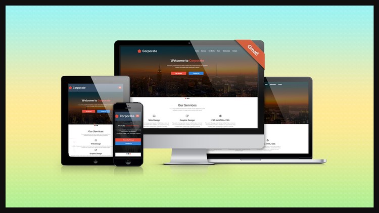 Learn PSD to Responsive Parallax HTML/CSS Web Design