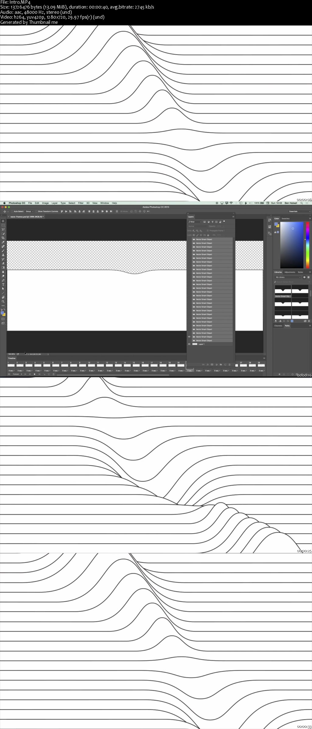 Illustrator & Photoshop: Create a Looping Wave Animation