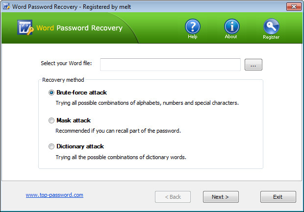 Top Password Word Password Recovery 1.80