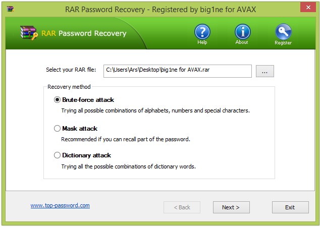 Top Password RAR Password Recovery 1.80