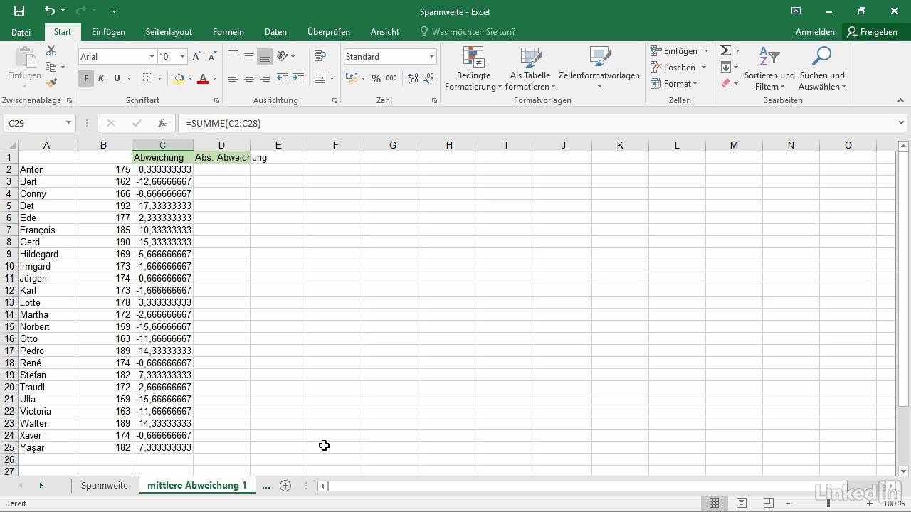 Excel: Statistische Funktionen