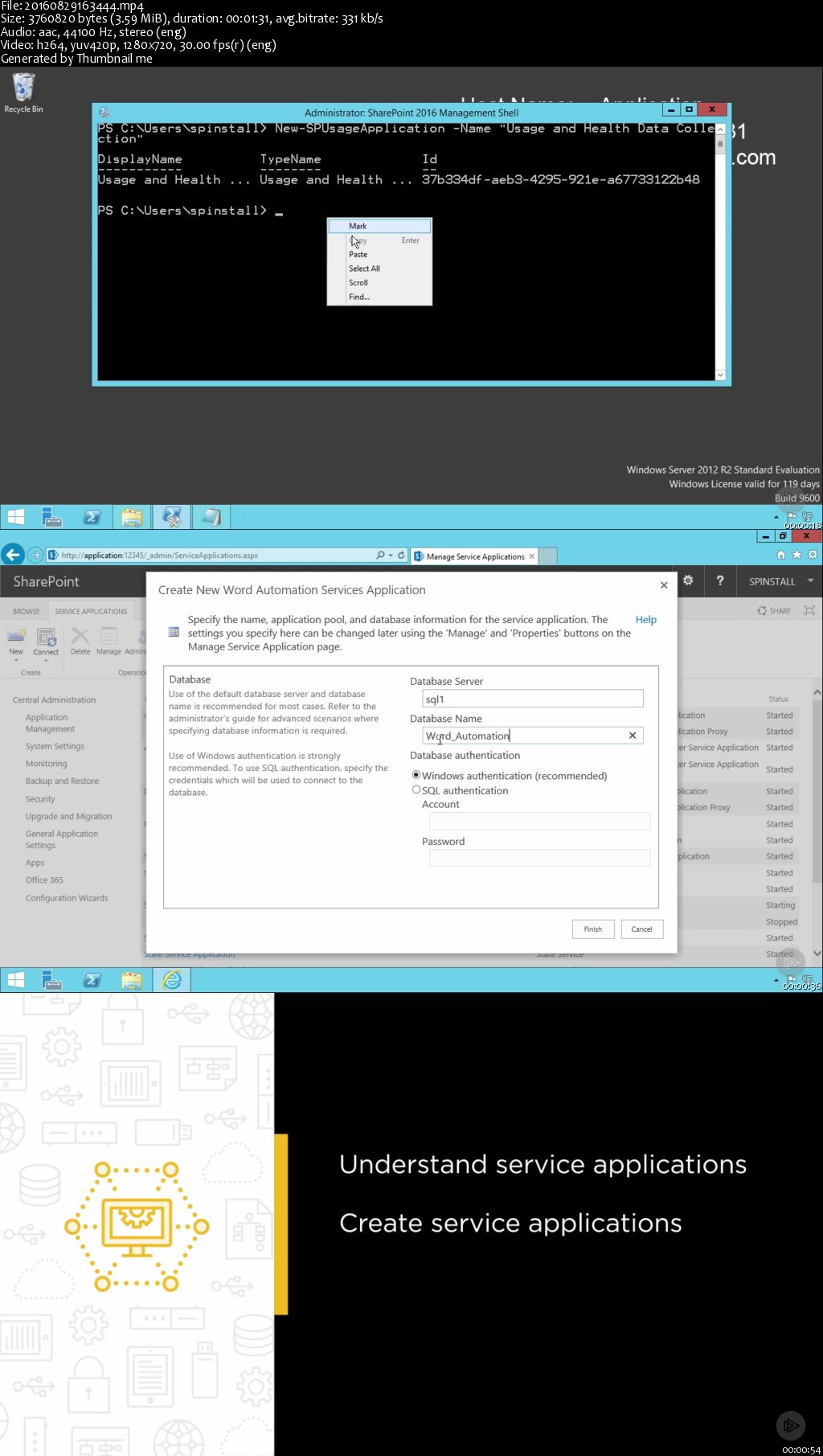 Configuring Service Applications in SharePoint 2016