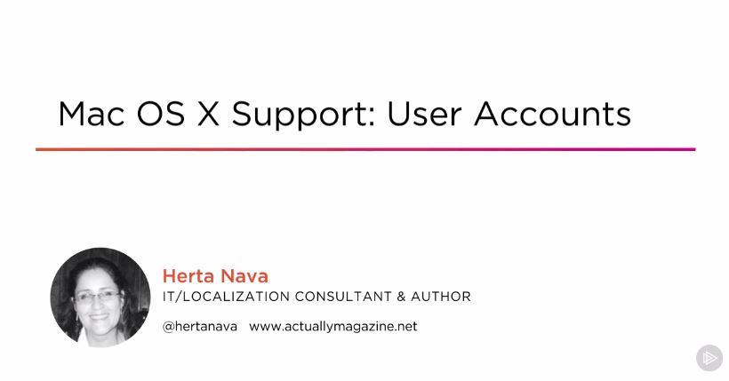 Mac OS X Support: User Accounts (2016)