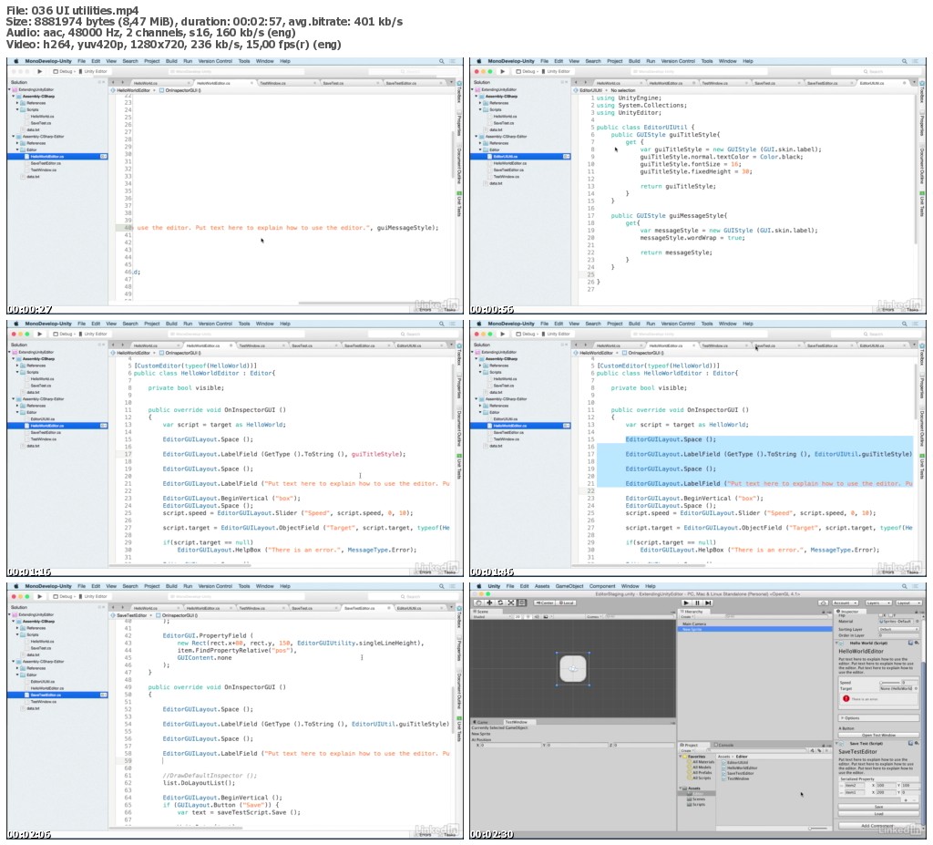 Lynda - Building Custom Tools to Extend the Unity IDE (updated Oct 03, 2014)