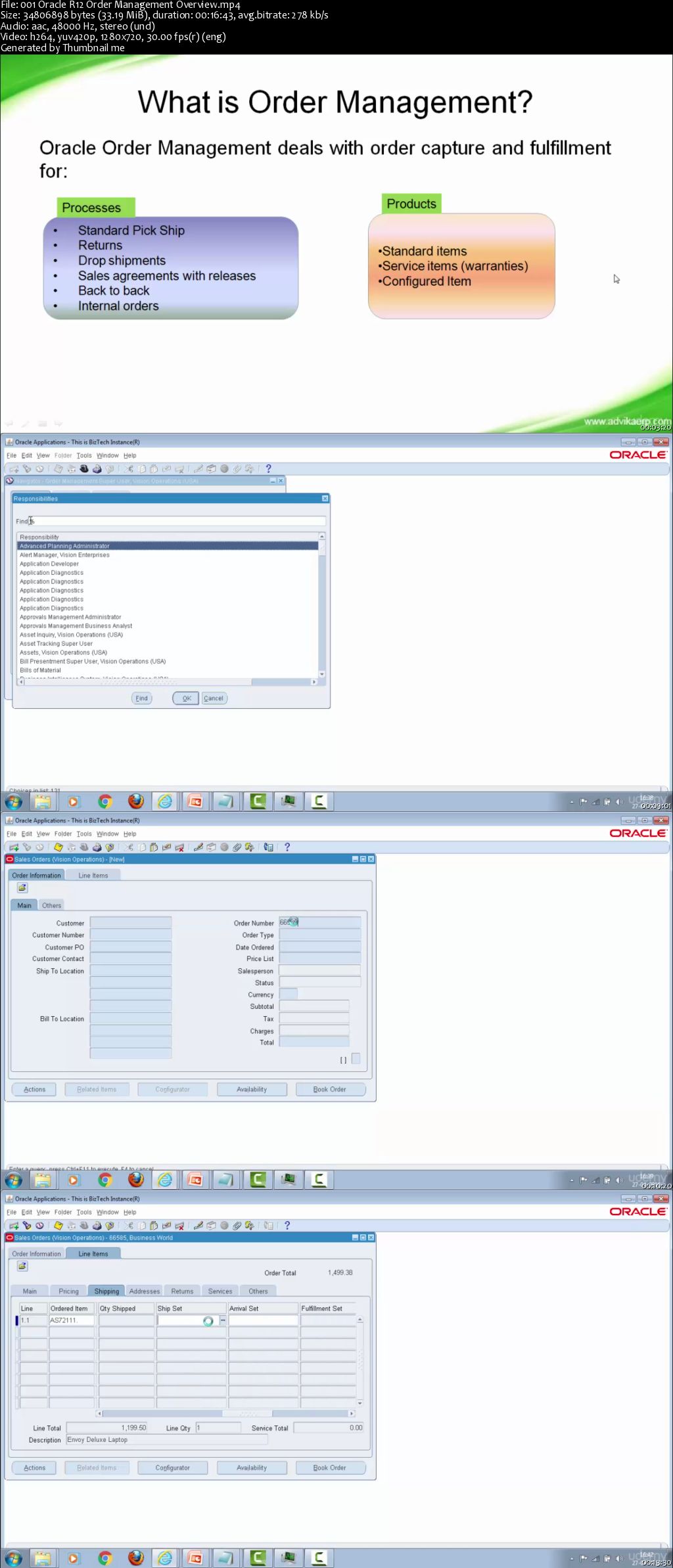 Oracle R12 Order Management Functional Training (2016)