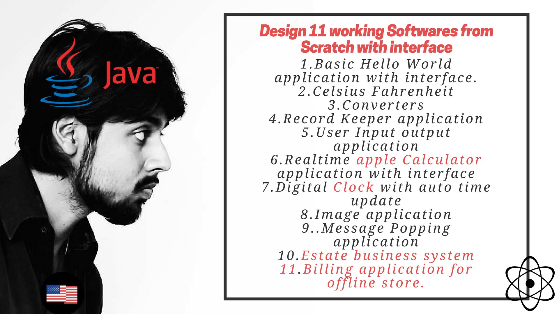 Design 11 softwares in Java from scratch