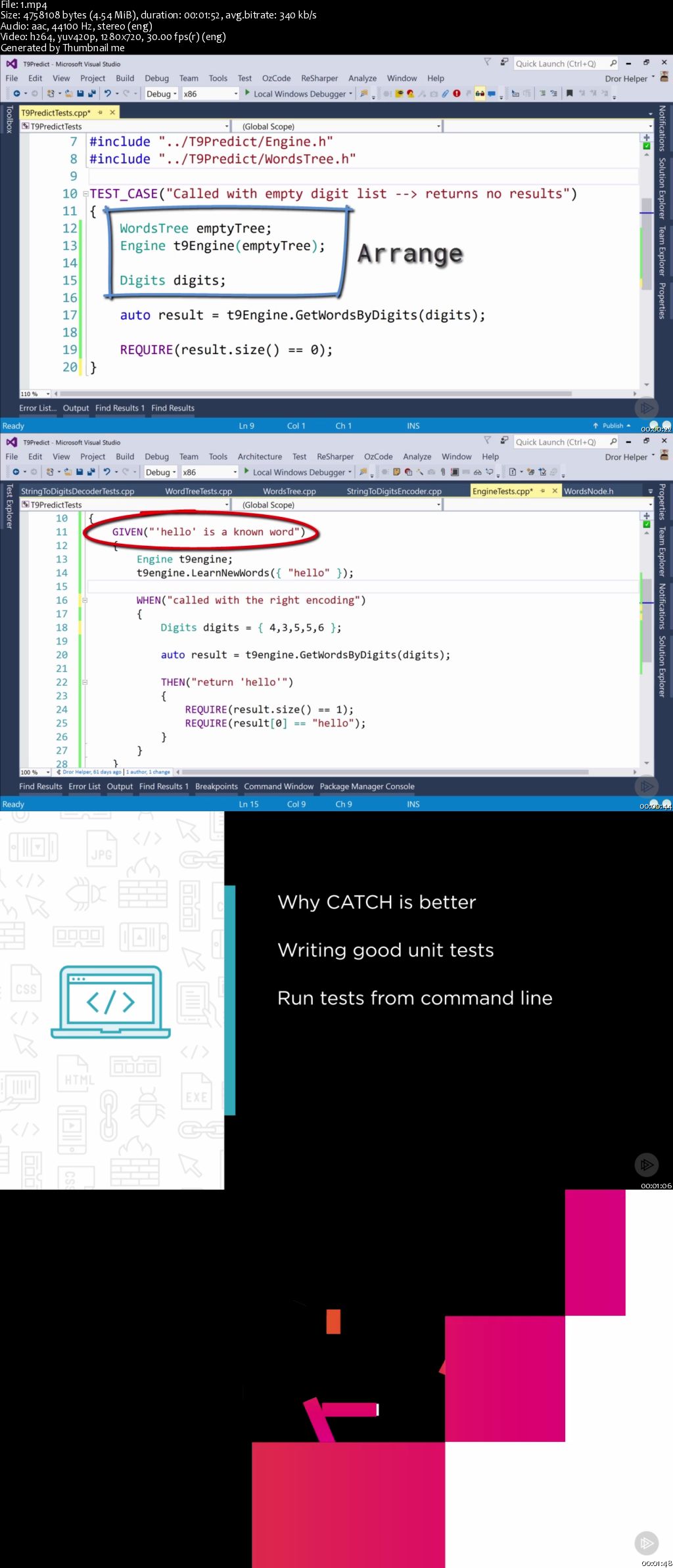 C++ Unit Testing Fundamentals Using Catch (2016)